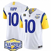 Men's Los Angeles Rams #10 Cooper Kupp White 2024 NFC West Champions With 4-Star C Patch F.U.S.E. Vapor Untouchable Stitched Jersey,baseball caps,new era cap wholesale,wholesale hats